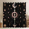 thumbnail image 1 of jejeloiu Boho Bohemian Tribal Black Out Curtains,Stars Moon Print Curtains Pack of 2 (42x63 Each),Gold Black Bedroom Curtains For Men Women,Breathable Home Decor, 1 of 6