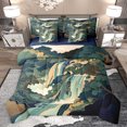 thumbnail image 1 of jejeloiu Boho Bohemian Waterfall 7-Piece Twin Bedding Sets,Natural Scenery Bedding Comforter Set,Green Beige Sheet Sets For Men Women,Luxury Bedroom Decor Reversible, 1 of 8