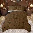 thumbnail image 1 of jejeloiu Boho Bull Skull Bedding Comforter Set,Vintage Aztec Geometric Twin Comforter Sets,Black Brown Bedding Set For Men Women,Ultra Soft Home Decor Reversible,2 Pieces, 1 of 8