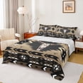 thumbnail image 1 of jejeloiu Boho Exotic Bull Skull Twin Sheet Set (3-Piece) Brown Black Aztec Microfiber Decor For Boys Teens, 1 of 7