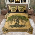 thumbnail image 1 of jejeloiu Boho Exotic Style 7pcs Bedding Comforter Set,Rustic Plant Tree Queen Bedding Sets For Adults Reversible, 1 of 8