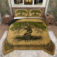 thumbnail image 1 of jejeloiu Boho Exotic Style Queen Comforter Set,Rustic Plant Tree Bedding Comforter Set For Adults Reversible 3pcs, 1 of 8