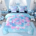 thumbnail image 1 of jejeloiu Boho Lotus Flower 7-Piece Twin Bedding Sets,Watercolor Floral Bedding Comforter Set For Girls Reversible, 1 of 8