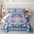 thumbnail image 1 of jejeloiu Boho Mandala Twin Quilt Set For Men Women,Geometric Pattern Twin Coverlet Set,Blue Pink White,2pcs, 1 of 7