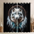 thumbnail image 1 of jejeloiu Boho Style Dreamcatcher Curtains and Drapes,Woodland Animal Wolf Black Out Curtains,Howling Wolves Curtains Pack of 2 (52x63 Each) For Kids Boys,Microfiber Bedroom Decor, 1 of 6