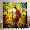 thumbnail image 1 of jejeloiu Boho Theme Blackout Curtains,Bohemian God Curtains Pack of 2 (38x45 Each),Merry Xmas Window Curtains For Men Women,Ultra Soft Home Decor, 1 of 6
