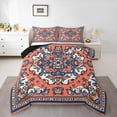 thumbnail image 1 of jejeloiu Boho Theme Full Size Comforter Sets,Retro Damask Print Bedding Comforter Set,Orange White Mandala Bedding Sets For Child,Breathable Home Decor Reversible,3 Pieces, 1 of 8