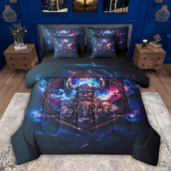 jejeloiu Boho Tribal 7-Piece Twin Bedding Sets,Bohemian Exotic Style Bedding Comforter Set For Kids Reversible