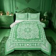 thumbnail image 1 of jejeloiu Boho Vintage Floral King Size Comforter Sets For Men Women,Paisley Print Comforters King Size,Light Green White,Light Gray Reversible,3-Piece,1 Comforter and 2 Pillowcases, 1 of 7