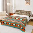 thumbnail image 1 of jejeloiu Bold Aztec Queen Sheets For Men Women,Tribal Pattern Queen Sheet Sets,Orange Teal,4 Pieces,1 Flat Sheet, 1 Fitted Sheet and 2 Pillowcases, 1 of 6