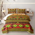 thumbnail image 1 of jejeloiu Bold Ethnic Twin Quilt Set,Aztec Pattern Twin Coverlet Set For Boys,Red Yellow Black,2 Pieces, 1 of 7