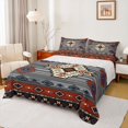 thumbnail image 1 of jejeloiu Bold Tribal Bed Sheets,Southwest Print Full Size Sheets For Boys,Red Gray,4-Piece,1 Flat Sheet, 1 Fitted Sheet and 2 Pillowcases, 1 of 6