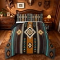 thumbnail image 1 of jejeloiu Bold Tribal Full Size Comforter Sets,Southwest Print Bedding Comforter Set For Boys,Black Brown,Black Reversible,3 Pieces,1 Comforter and 2 Pillowcases, 1 of 7