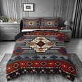 thumbnail image 1 of jejeloiu Bold Tribal Full Size Comforter Sets,Southwest Print Bedding Comforter Set For Boys,Red Gray,Black Reversible,3-Piece,1 Comforter and 2 Pillowcases, 1 of 7