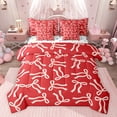 thumbnail image 1 of jejeloiu Bow Knot Ribbon 7-Piece Twin Bedding Sets,Pink Cartoon Bowtie Bedding Comforter Set For Girls Reversible, 1 of 8