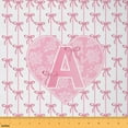 thumbnail image 1 of jejeloiu Bow Personalized Gifts Fabric by the Yard 3 Yards,Bowknot Latter A Sewing Fabric,Pink Heart Bowtie Fabric for Sewing For Princess,Lightweight Room Decoration, 1 of 6