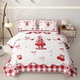 thumbnail image 1 of jejeloiu Bowknot Cherry Monogrammed T Twin Quilt Set For Girls,3D Cartoon Initial Print Twin Coverlet Set For Kids,2pcs, 1 of 7