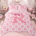 thumbnail image 1 of jejeloiu Bowknot Personalized Gifts Full Size Comforter Sets,First Letter R Bedding Sets For Bows Lover Reversible 3pcs, 1 of 8