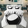 thumbnail image 1 of jejeloiu Bowling Game Queen Comforter Set,Sport Theme Bedding Sets,White Black Bedding Comforter Set For Boys Kids,Luxury Bedroom Decor,3pcs, 1 of 8