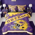 thumbnail image 1 of jejeloiu Boys Ball Game 7-Piece Bedding Comforter Set,Yellow Rugby Helmet King Bedding Sets For Football Lover Reversible, 1 of 8