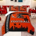 thumbnail image 1 of jejeloiu Boys Ball Game Bedding Comforter Set,Football Sport Lovers Twin Comforter Sets,Orange Rugby Helmet Bedding Set For Boys,Breathable Home Decor Reversible,2 Pieces, 1 of 7