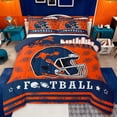 thumbnail image 1 of jejeloiu Boys Ball Games Queen Comforter Set,Deepblue Rugby Helmet Bedding Comforter Set For Men Women Reversible 3 Pieces, 1 of 8