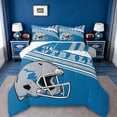 thumbnail image 1 of jejeloiu Boys Ball Sport Queen Comforter Set,Gray Rugby Helmet Bedding Comforter Set For Football Gamer Reversible 3-Piece, 1 of 8