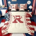 thumbnail image 1 of jejeloiu Boys Personalized Gifts 7 Pieces Bedding Comforter Set,First Letter R Full Bedding Set For Baseball Gamer Reversible, 1 of 8