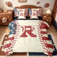 thumbnail image 1 of jejeloiu Boys Personalized Gifts 7 Pieces Bedding Comforter Set,First Letter R Full Bedding Set For Baseball Gamer Reversible, 1 of 8