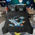 thumbnail image 1 of jejeloiu Boys Personalized Gifts 7pcs Bedding Comforter Set,Watercolor Letter Q Queen Bedding Sets,Outer Space Theme Queen Sheet Sets For Boy,Lightweight Room Decoration Reversible, 1 of 8