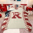 thumbnail image 1 of jejeloiu Boys Personalized Gifts Queen Comforter Set,First Letter R Bedding Comforter Set For Baseball Gamer Reversible 3 Pieces, 1 of 8