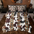 thumbnail image 1 of jejeloiu Brown Cow Print 7-Piece Bedding Comforter Set,Western Rustic Farmhouse King Bedding Sets For Cowboy Reversible, 1 of 8