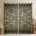 thumbnail image 1 of jejeloiu Brown Deeoblue Black Out Curtains,Retro Victorian Print Curtains Pack of 2 (42x63 Each),Rustic Baroque Damask Bedroom Curtains For Girls Teens,Luxury Bedroom Decor, 1 of 6