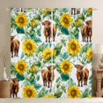 thumbnail image 1 of jejeloiu Brown Highland Cattle Blackout Curtains Set of 2 (52x84 Each),Rustic Botanical Sunflower Window Curtains For Men Women, 1 of 6