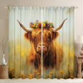 thumbnail image 1 of jejeloiu Brown Highland Cow Black Out Curtains,Rustic Farmhouse Cabin Curtains Pack of 2 (42x63 Each),Western Farm Bedroom Curtains For Boys Girls,Ultra Soft Home Decor, 1 of 6