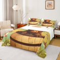 thumbnail image 1 of jejeloiu Brown Highland Cow Twin Sheet Sets,Rustic Western Farmhouse Twin Fitted Sheet,Kawaii Floral Blossom Flat Sheet For Girls Boys,Luxury Bedroom Decor,3pcs, 1 of 7