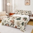 thumbnail image 1 of jejeloiu Brown Jungle Deer Bed Sheets,Retro Christmas Tree King Sheets,Rustic Western Farmhouse Sheet Set For Girls Kids,Microfiber Bedroom Decor,4-Piece, 1 of 7