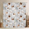 thumbnail image 1 of jejeloiu Brown Mushroom Curtains Pack of 2 (42x84 Each),Rustic Fungus Plant Curtains Blackout,Retro Graffiti Plaid Bedroom Curtains For Boys Kids,Luxury Bedroom Decor, 1 of 6