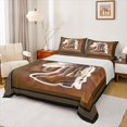 thumbnail image 1 of jejeloiu Brpwn Cowboy Boots Bed Sheets,Rustic Cowhide Pattern King Sheets,Cabin Farmhouse Sheet Set For Boys Girls,Breathable Home Decor,4-Piece, 1 of 7