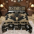 thumbnail image 1 of jejeloiu Bull Skull Bedding Comforter Set,Brown Black Aztec Twin Comforter Sets,Rustic Hunting Animals Bedding Set For Teens,Luxury Bedroom Decor Reversible,2 Pieces, 1 of 8