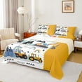 thumbnail image 1 of jejeloiu Bulldozer Crane Truck Full Size Sheets,Construction Vehicles Excavator Bed Sheets,White Yellow Sheet Sets For Boys Teens,Microfiber Bedroom Decor,4 Pieces, 1 of 7