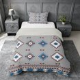 thumbnail image 1 of jejeloiu Calm Tribal Twin Duvet Cover,Serene Print Twin Bedding For Boys,Green Red,Light Gray Reversible,2pcs,1 Duvet Cover and 1 Pillowcase, 1 of 6