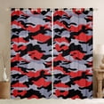 thumbnail image 1 of jejeloiu Camo Hunter Black Out Curtains,Red Gray Camouflage Curtains Pack of 2 (42x63 Each) For Teens Boys, 1 of 6