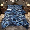 thumbnail image 1 of jejeloiu Camo Hunter Queen Comforter Set,Blue Camouflage Bedding Comforter Set For Teens Boys Reversible 3pcs, 1 of 8