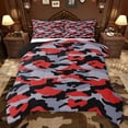 thumbnail image 1 of jejeloiu Camo Hunter Twin Comforter Sets,Red Gray Camouflage Bedding Set For Teens Boys Reversible 2-Piece, 1 of 8
