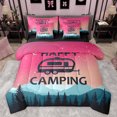 thumbnail image 1 of jejeloiu Camper Adventure 7-Piece Twin Bedding Sets,Happy Camping Bedding Comforter Set,Pink Teal Black Sheet Sets For Girls,Breathable Home Decor Reversible, 1 of 8