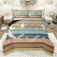 thumbnail image 1 of jejeloiu Camper Camping Queen Comforter Set,Colorful Old Wooden Bedding Sets,Abstract Geometric Stripe Bedding Comforter Set For Kids,Ultra Soft Home Decor Reversible,3 Pieces, 1 of 8