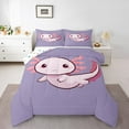 thumbnail image 1 of jejeloiu Cartoon Animal Axolotl Full Size Comforter Sets,Watercolor Sealife Bedding Comforter Set,Kawaii Salamander Bedding Sets,For Teens,Microfiber Bedroom Decor Reversible,3 Pieces, 1 of 8