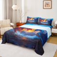 thumbnail image 1 of jejeloiu Cartoon Animal Dragon Full Size Sheets,Western Fantasy Theme Bed Sheets,Orange Blue Sheet Sets For Kids,Ultra Soft Home Decor,4-Piece, 1 of 7