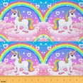 thumbnail image 1 of jejeloiu Cartoon Animal Unicorn Fabric by the Yard 10 Yards,Rainbow Heart Print Room Decor Fabric by the Yard,Pink Green Blue Sewing Fabric For Child,Ultra Soft Home Decor, 1 of 6
